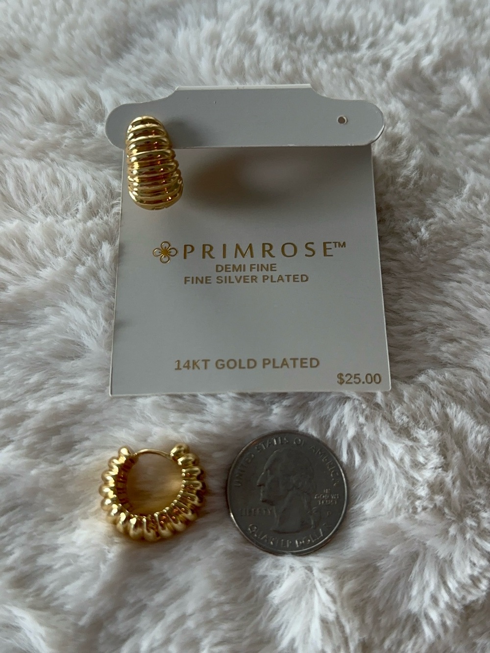 Primrose 14KT Gold-Plated Ribbed Hoop Earrings - Gold